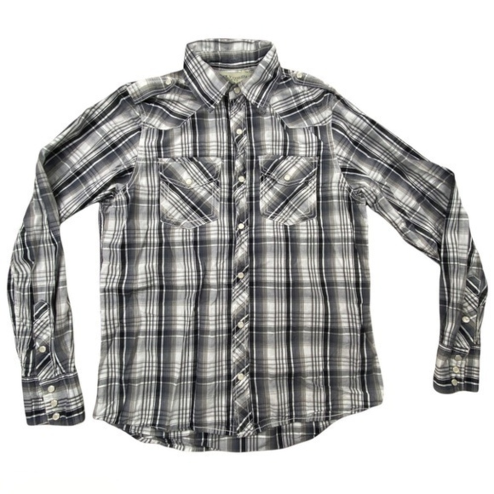 Supply Company USA Mens Shirt Size S Long Sleeve Pearl Snap Plaid Shirt